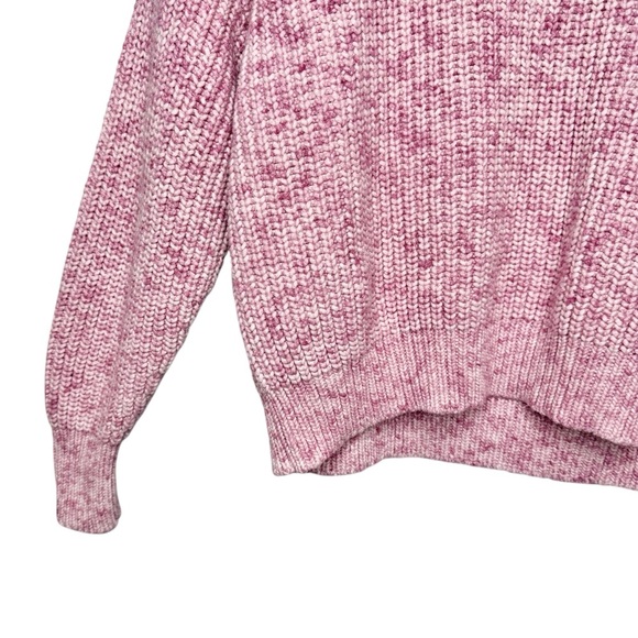 J. Crew Pink Marled Cotton Blend Women’s Chunky Crew Neck Preppy Sweater Sz M - Picture 5 of 11